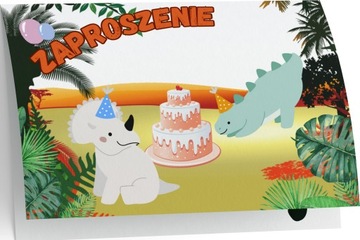 ZAPROSZENIE DINOZAURY ZAPROSZANIA DINO 20x15 cm