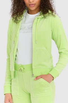 JUICY COUTURE - Klasyczna zielona welurowa bluza S