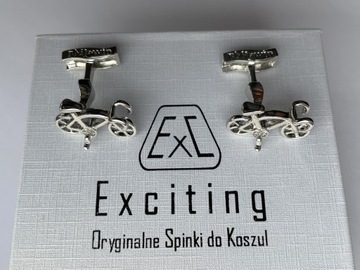 Запонки EXC Bicycle Retro Dutchman из старинного серебра в подарочном футляре