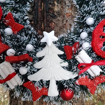 РОЖДЕСТВЕНСКИЙ ВЕНОК НА ДВЕРЬ, РОЖДЕСТВЕНСКИЙ ВЕНОК, ПЛАТЬЕ, 40 СМ, КРАСНЫЙ