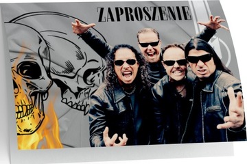 ZAPROSZENIE METALLICA ZAPROSZANIA ZESPÓŁ MUZYCZNY METAL 20x15 cm