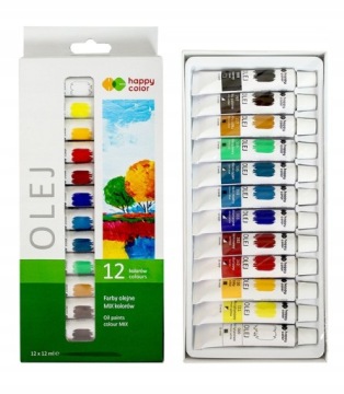 Фарба олійна 12 кольорів X 12 мл HAPPY COLOR