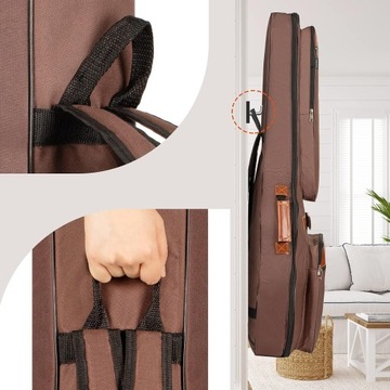 ЧЕХОЛ ДЛЯ ГИТАРЫ 42-ДЮЙМОВЫЙ РЮКЗАК КОРИЧНЕВЫЙ ПОРТАТИВНЫЙ СУМКА-ЧЕХОЛ БОЛЬШОЙ