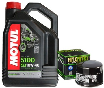 HF147 ZESTAW OLEJ MOTUL 5100 10W40 4L FILTR YAMAHA FZS600 FAZER 98-01