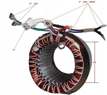 СТАТОР 85мм ГЕНЕРАТОР МЕДНЫЙ ГЕНЕРАТОР 12В 380В