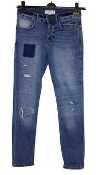 Jeansowe spodnie przetarcia dziury XXS 32