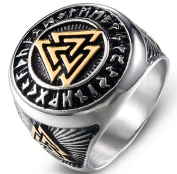 КОЛЬЦО-ПЕЧАТКА VALKNUT VIKING Скандинавские руны 502