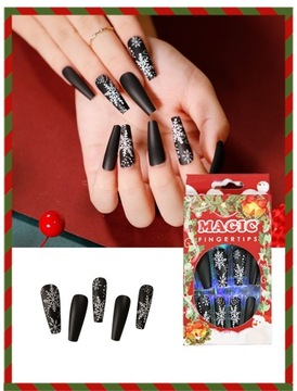 ИСКУССТВЕННЫЕ НОГТИ, РОЖДЕСТВЕНСКИЕ ЗИМНИЕ СОВЕТЫ, 24 ШТ.