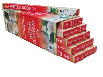 INDYJSKIE KADZIDŁA WHITE ROSE BIAŁA RÓŻA HEM 200 szt. KADZIDŁA