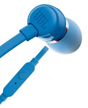 SŁUCHAWKI JBL T110 DOUSZNE Z MIKROFONEM NIEBIESKIE