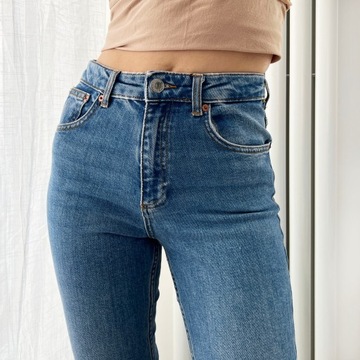 Zara jeansy prosta nogawka rozporki 36 S klasyczne