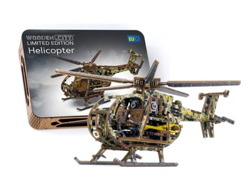 Puzzle 3D Kolorowy Model Helikopter - Wooden.Ctiy
