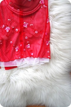 gorset koronkowy czerwony damski modny śliczny 85 B sexy haftowany piękny
