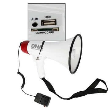 МЕГАФОН УСИЛИТЕЛЬ ГОЛОСА СИРЕНА USB BLUETOOTH AUX SD DNA MEGA 1