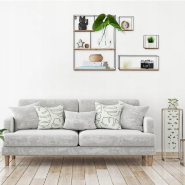 МЕТАЛЛИЧЕСКАЯ ПОДВЕСНАЯ НАСТЕННАЯ ПОЛКА ДЛЯ ГОСТИНОЙ LOFT