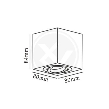 Накладной светильник ГУ10 квадрат 80х80х84 VIP передвижной