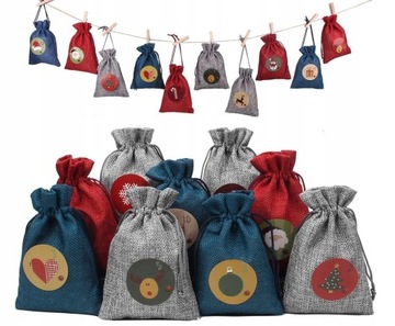 АДВЕНТ-КАЛЕНДАРЬ ДЛЯ МАЛЬЧИКА, ПОДВЕСКИ, НАКЛЕЙКИ, ВЕРЕВКИ, ПОДАРКИ