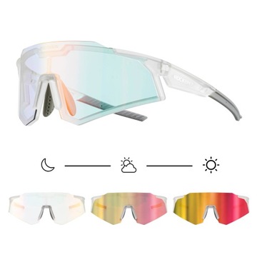 ROCKBROS Okulary Rowerowe Fotochromowe przezr