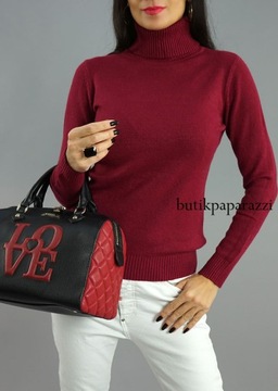 SWETER GOLF DOPASOWANY WINO BORDO