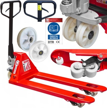 WÓZEK PALETOWY PALECIAK RĘCZNY 2500KG ROLKI TANDEM