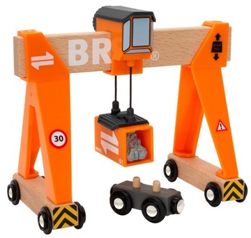 BRIO 33732 DŹWIG SUWNICOWY KONTENER WAGON SKAŁY KOLEJKA WORLD