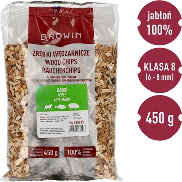 ZRĘBKI WĘDZARNICZE JABŁOŃ DRZEWO OWOCOWE 450G KL.8