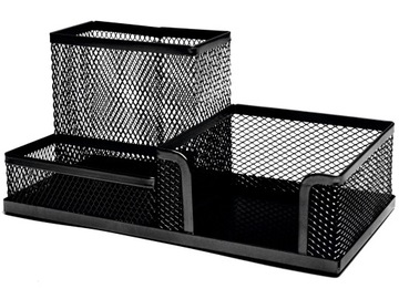 Przybornik na biurko 3 komory organizer siatka