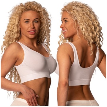 BIUSTONOSZ SPORTOWY TOP DAMSKI STANIK PUSH UP BEZ FISZBIN FITNES MIĘKKI 2XL