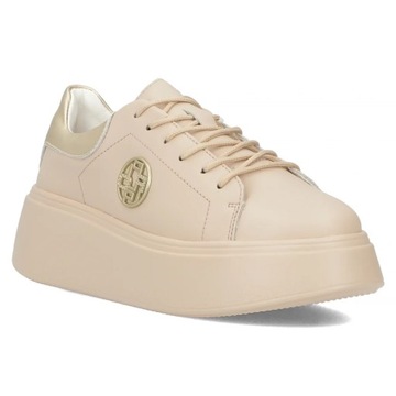 Buty damskie skórzane sneakersy półbuty na platformie Filippo r.38