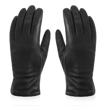 BETLEWSKI Rękawiczki męskie duże ze skóry naturalnej grube ocieplane XXL
