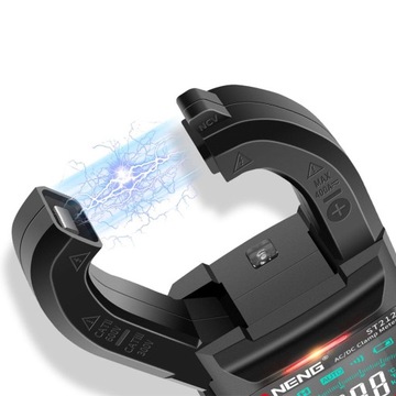 Цифровые клещи-мультиметр, 6000 отсчетов, черный