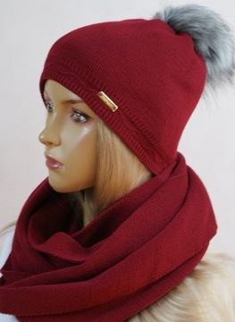 KOMPLET CZAPKA + KOMIN pompon # 12