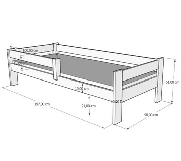 ПАВЕЛЕК Молодёжная Кровать 190x90 Деревянная