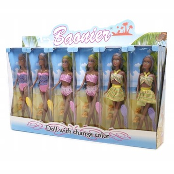 BLACK BEACH DOLL, меняющая цвет, 28 см