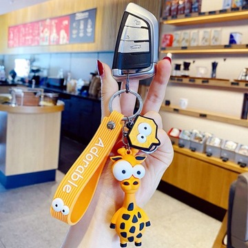 БРЕЛОК ДЛЯ КЛЮЧЕЙ СУМКИ МАШИНЫ ЖИРАФ 3D КУЛОН С ЖИВОТНЫМ ЗАБАВНЫЙ БРЕЛОК ДЛЯ КЛЮЧА
