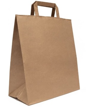 TORBA PAPIEROWA 220x110x280 BRĄZOWA RĄCZKA PŁASKA