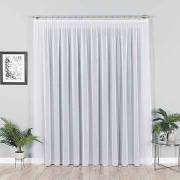 ГЛАДКАЯ ШТОРА ИЗ ВУАЛИ С БЕЛЫМ ГРУЗОМ, 300 см.