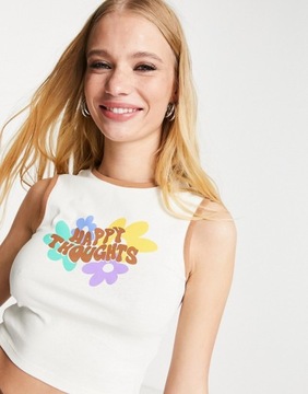 Topshop t-shirt z wykończeniem defekt M