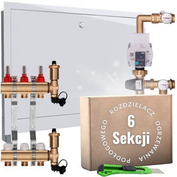 Rozdzielacz mosiężny C.O 6 z POMPĄ WILO i SKRZYNKA PODTYNKOWA + nóż GRATIS