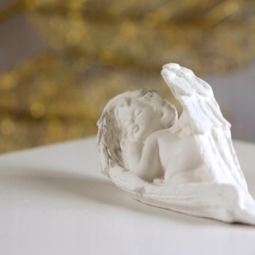 Спящий ангел гипсовая фигурка причастие украшения подарок белый