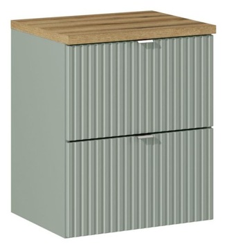 SZAŁWIOWA szafka z blatem OAK 50 cm LINE REED GREEN 82-50-2S z szufladami