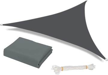 Зонт от солнца с парусом, серый треугольный навес 4х4х4м