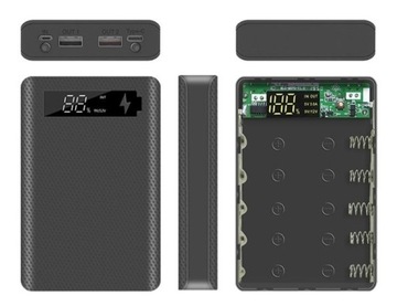 Чехол PowerBank на 5 ячеек 18650 2xUSB Micro USB