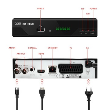 DEKODER TUNER TV NAZIEMNEJ HD DVB-T2 HEVC H.265 HQ