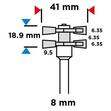 Разрежьте режущий резак, HM, 41 x 6,35 мм, стебель 8 мм