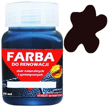 RENOWACJA SKÓR TAPICERKI FARBA BRĄZOWY CIEMNY 30ml