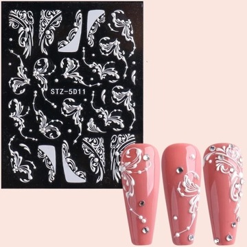 NAKLEJKI 5D do zdobień na paznokcie samoprzylepne wypukłe wzory ornamenty