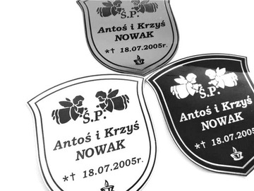 Personalizowana TABLICZKA nagrobna grób NA WYMIAR
