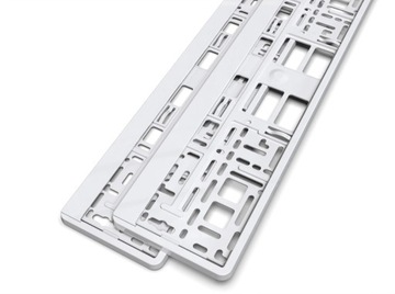 2 РАМКИ ДЛЯ НОМЕРНЫХ ЗНАКОВ, БЕЛЫЙ ГЛЯНЦЕВЫЙ, 2 комплекта. винты БЕСПЛАТНО