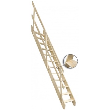 Schody Młynarskie Kopenhaga 545mm 283 cm drewno